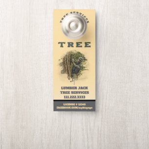 *~* QR Lumber Jack Yellow TREE Tree Services Deur Deurhanger