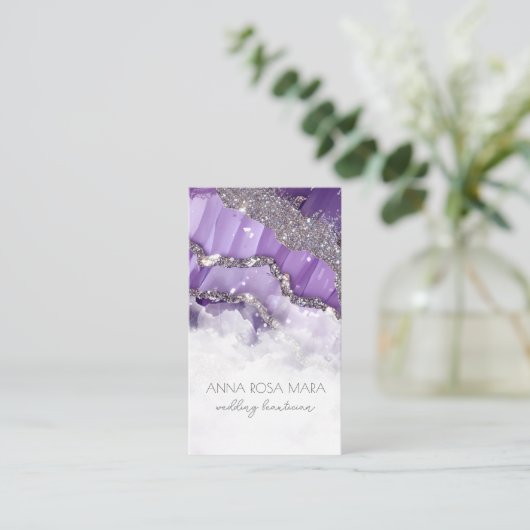 *~* QR Luxe Agaat Ivoor Goud Glitter AP66 Glam Visitekaartje (Staand voorkant)