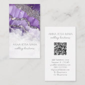 *~* QR Luxe Agaat Ivoor Goud Glitter AP66 Glam Visitekaartje (Voorkant / Achterkant)