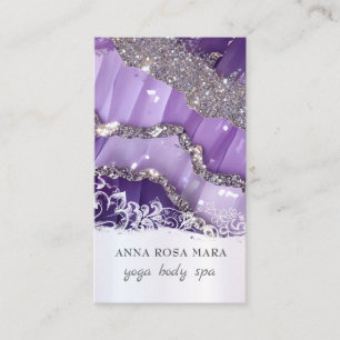 *~* QR Luxe Agaat Paarse Lavendel Glitter AP66 Visitekaartje