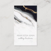 *~* QR Luxe Agaat Zwart Goud Wit Glam AP66 Visitekaartje (Voorkant)