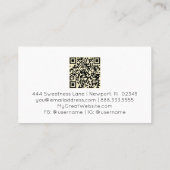*~* QR Marmer Zwart Goud Glitter Glam AP66 Luxe Visitekaartje (Achterkant)