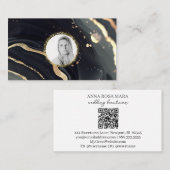*~* QR Marmeren Logo Gouden Glitter AP66 Foto Visitekaartje (Voorkant / Achterkant)