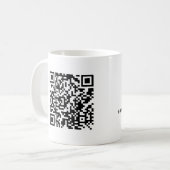 "QR me VEILIGE" zwarte mok (Voorkant links)