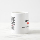 "QR me VEILIGE" zwarte mok (Center)