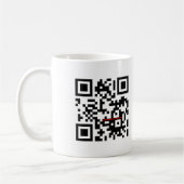 "QR me VEILIGE" zwarte mok (Links)