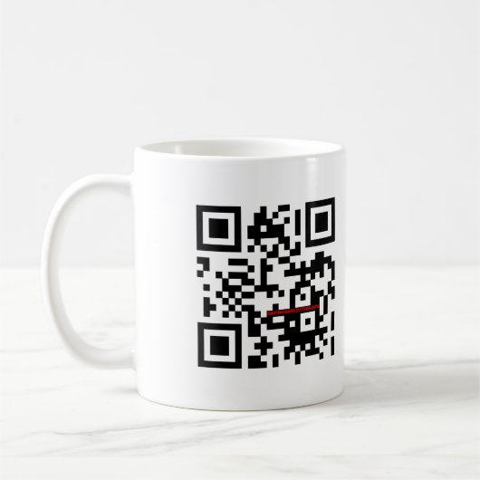 "QR me VEILIGE" zwarte mok (Links)