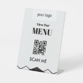 QR-menu Reclamebord Met Voetstuk (Voorkant)
