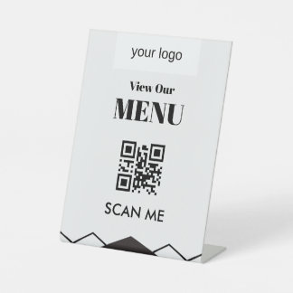QR-menu Reclamebord Met Voetstuk