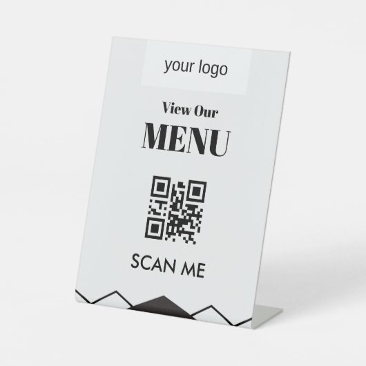 QR-menu Reclamebord Met Voetstuk (Voorkant)