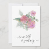 *~* QR MINIMAL RSVP AR12 Rose Boeket bruiloft Invi Kaart (Voorkant)