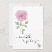 *~* QR MINIMAL RSVP Roos Gouden Glitter AR12 Huwel Kaart (Voorkant)