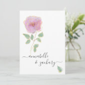 *~* QR MINIMAL RSVP Roos Gouden Glitter AR12 Huwel Kaart (Staand voorkant)