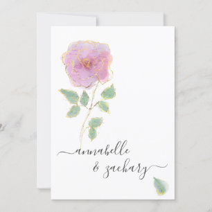 *~* QR MINIMAL RSVP Roos Gouden Glitter AR12 Huwel Kaart