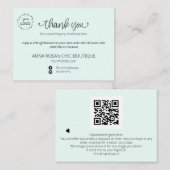 *~* QR Minimale Eenvoudige Dank u het brandmerken Informatiekaartje (Voorkant / Achterkant)