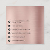 QR Modern Code Minimalist Rose Gold Business Contactkaartje (Achterkant)