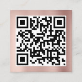 QR Modern Code Minimalist Rose Gold Business Contactkaartje (Voorkant)