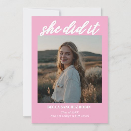 Qr Modern Trendy Script afstuderen aankondiging (Voorkant)