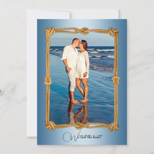 QR Nautical foto gelukkig ooit na bruiloft Kaart (Voorkant)