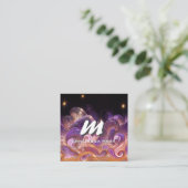 *~* QR Night Stars Sky ETHERISCHE GOLVEN AP93 Vierkante Visitekaartje (Staand voorkant)