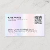 QR notaris en ondertekenaar van leningen Visitekaartje (Achterkant)