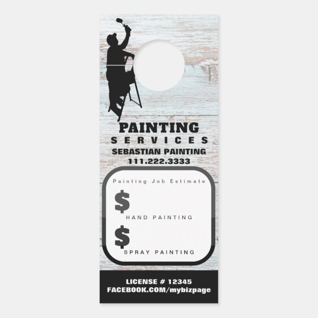 *~* QR Offerte Schatting Home Schilderen Exterieur Deurhanger (Voorkant)