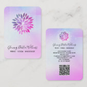 *~* QR Ombre AP2 Mandala Dahlia Pastel Blue Pink Visitekaartje (Voorkant / Achterkant)