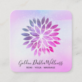 *~* QR Ombre Mandala Dahlia Pastel Blue Pink AP2 Vierkante Visitekaartje