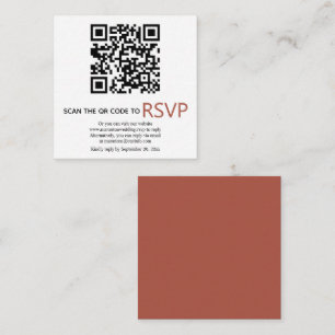 QR online RSVP Modern terracotta fall wedding Informatiekaartje