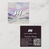 *~* QR PAARSE Abstracte Landschap Natuur AP93 Vierkante Visitekaartje (Voorkant / Achterkant)