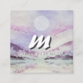 *~* QR PAARSE Abstracte Landschap Natuur AP93 Vierkante Visitekaartje (Voorkant)