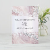 *~* QR Pastel Agaat bruiloft uitnodiging RSVP AR2 (Staand voorkant)