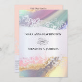 *~* QR Pastel RSVP AR2 Agaat bruiloft uitnodiging (Voorkant / Achterkant)