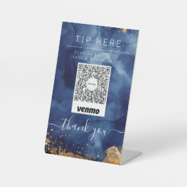 QR Pay of Tip Sign Craft Booth Shop Display Reclamebord Met Voetstuk