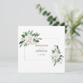 *~* QR PEONY AR15 Floral RSVP Lijst Wedding Kaart (Staand voorkant)