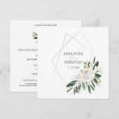 *~* QR PEONY Floral RSVP Lijst AR15 Wedding Kaart (Voorkant / Achterkant)