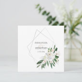 *~* QR PEONY Floral RSVP Lijst AR15 Wedding Kaart (Staand voorkant)