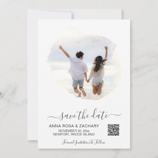*~* QR Photo WEDDING SAVE DATE - AR6 Website Kaart (Voorkant)