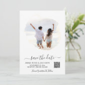*~* QR Photo WEDDING SAVE DATE - AR6 Website Kaart (Staand voorkant)