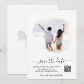 *~* QR Photo WEDDING SAVE DATE - AR6 Website Kaart (Voorkant / Achterkant)