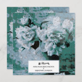 *~* QR pioenroos Bloemen RSVP AR23 BRUILOFT Kaart (Voorkant / Achterkant)