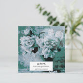 *~* QR pioenroos Bloemen RSVP AR23 BRUILOFT Kaart (Staand voorkant)
