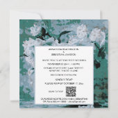 *~* QR pioenroos Bloemen RSVP AR23 BRUILOFT Kaart (Achterkant)