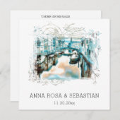 *~* QR POSITANO Italië Scroll AR20 RSVP bruiloft Kaart (Voorkant / Achterkant)