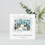 *~* QR POSITANO Italië Scroll AR20 RSVP bruiloft Kaart (Staand voorkant)