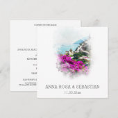 *~* QR POSITANO Italy Flowers AR20 RSVP Wedding Kaart (Voorkant / Achterkant)