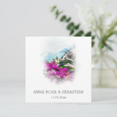 *~* QR POSITANO Italy Flowers AR20 RSVP Wedding Kaart (Staand voorkant)