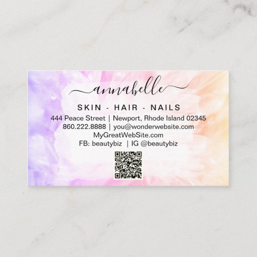 *~* QR Prism AP26 OPAL Crystal Rainbow Etheral Visitekaartje (Achterkant)