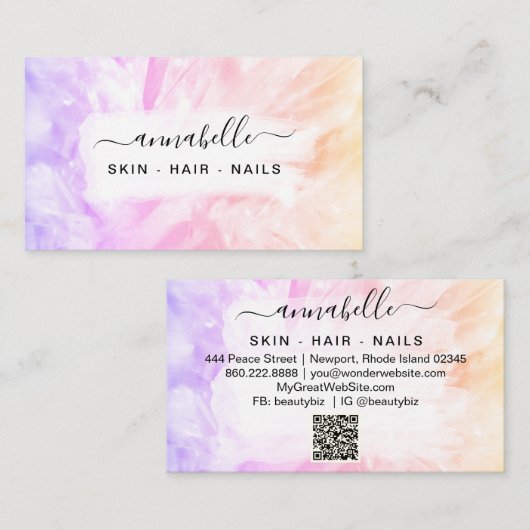 *~* QR Prism AP26 OPAL Crystal Rainbow Etheral Visitekaartje (Voorkant / Achterkant)