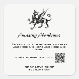 *~* QR Productlabel Griffin Griffon AP24 Simple Vierkante Sticker
